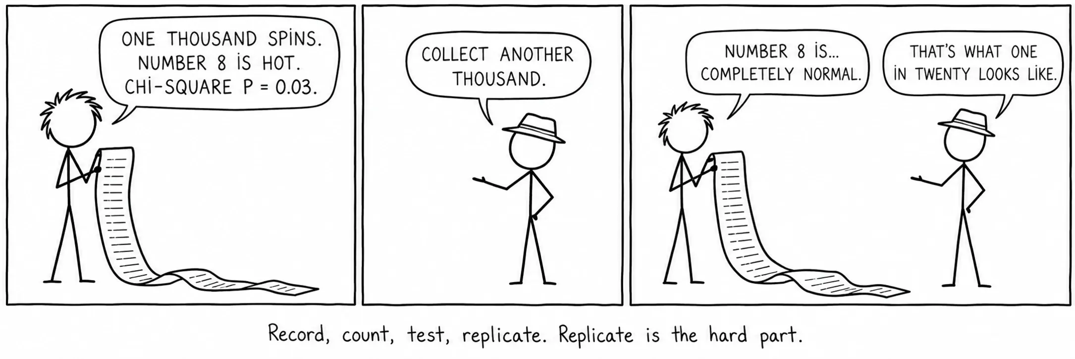 Registar, contar, testar, replicar. Replicar é a parte difícil.